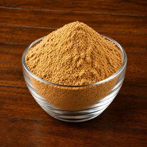 Dry Ginger Powder presented in premium glassware