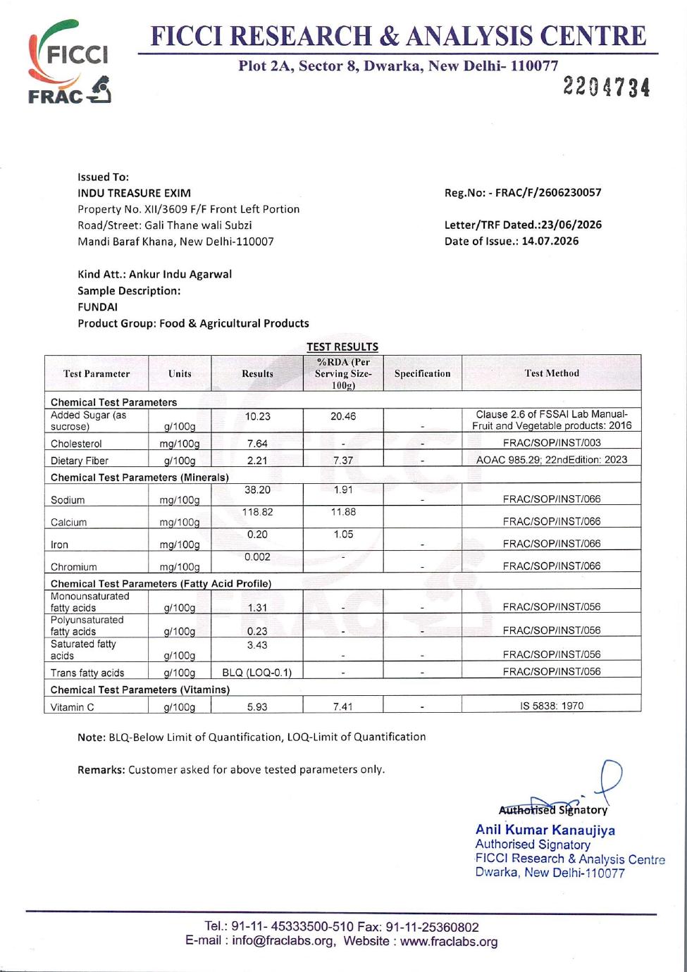 Laboratory document page 1