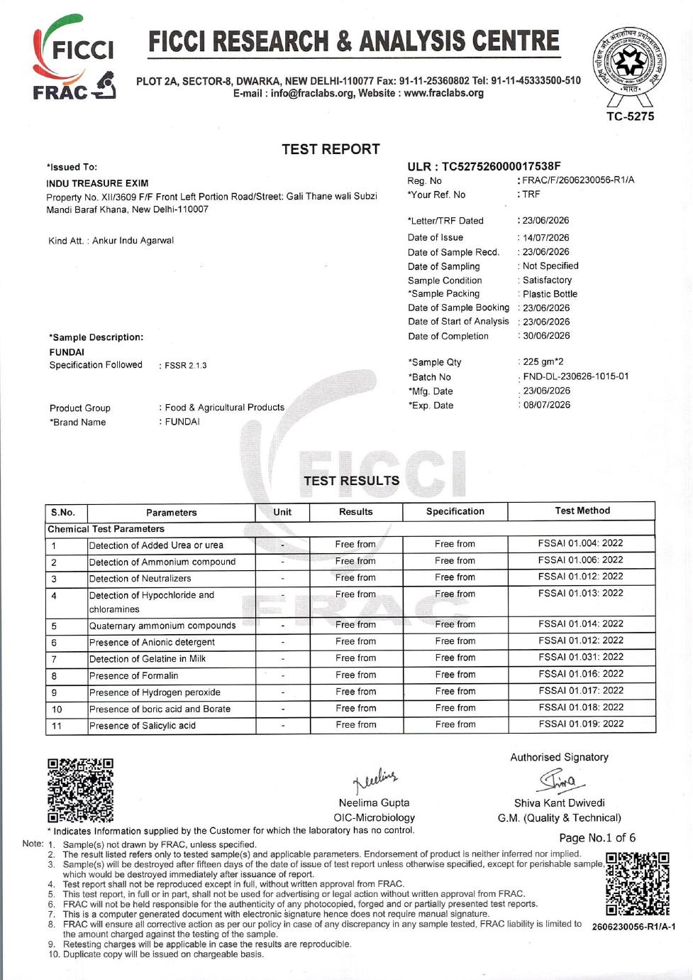 Laboratory document page 1